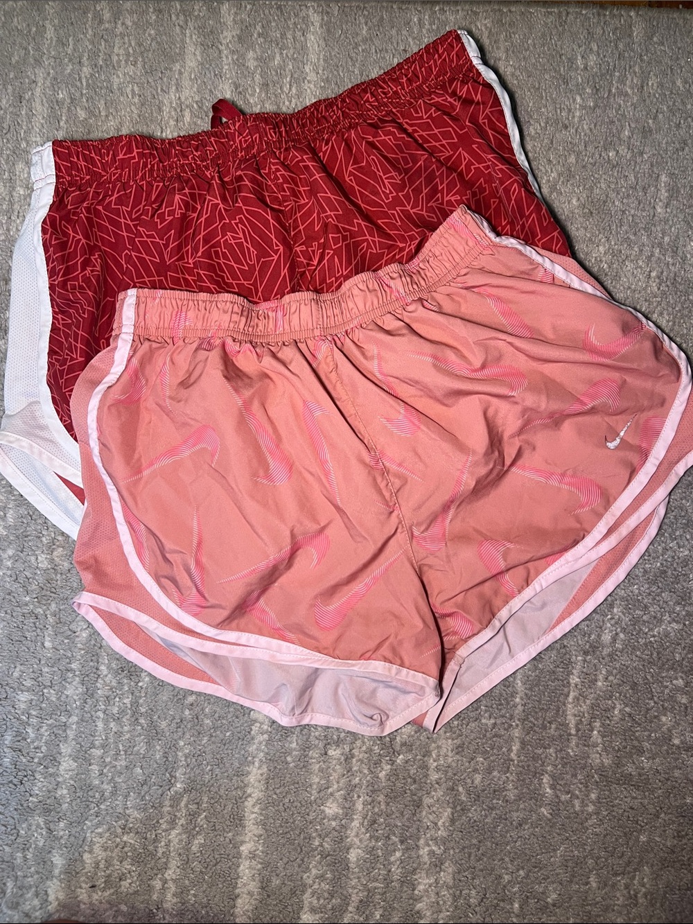 Nike Women’s Red and Pink Athletic Shorts Duo